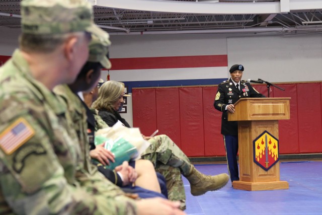 After 30 years of dedicated service to the US Army, 48th Chemical Brigade Command Sergeant Major Ronrico Hayes celebrated his retirement and change of responsibility among friends, family and his fellow Soldiers.