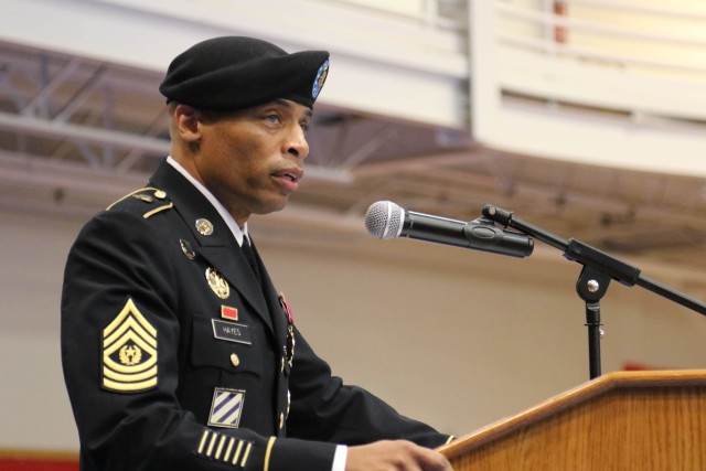 After 30 years of dedicated service to the US Army, 48th Chemical Brigade Command Sergeant Major Ronrico Hayes celebrated his retirement and change of responsibility among friends, family and his fellow Soldiers.