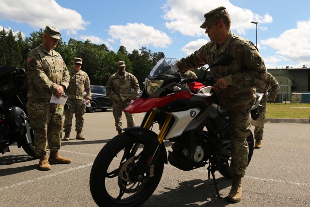 10th Army Air and Missile Defense Command Conducts Motorcycle safety training near Rhine Ordnance Barracks, Kaiserslautern, Germany on July 1, 2020.