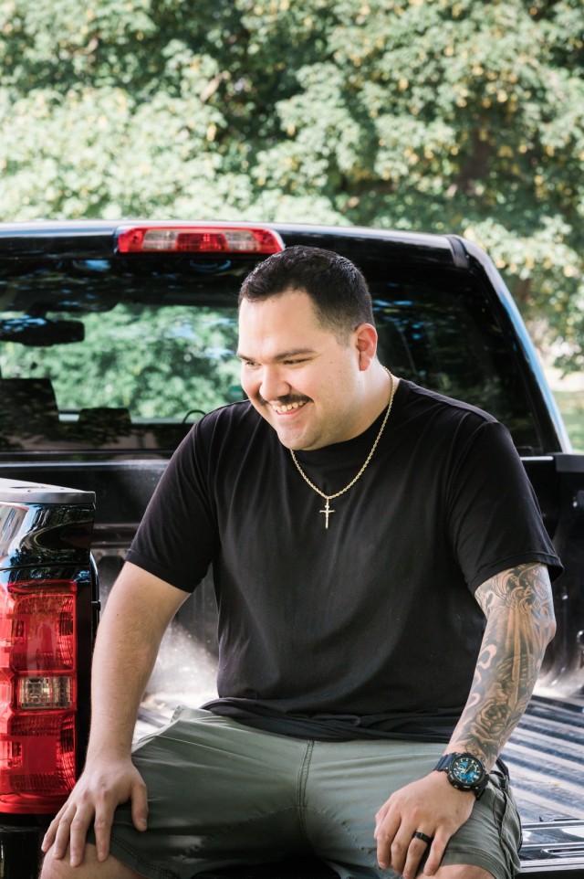 WIESBADEN, Germany - Staff Sgt. Rafael Marin sits on his truck July 1, 2020.