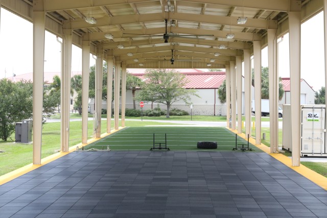 The new U.S. Special Operations Command-Central human performance outdoor facility was dedicated at MacDill Air Force Base, Tampa, Fla., June 3, 2020. The new facility awaits the final phase of its transformation - the installation of equipment....