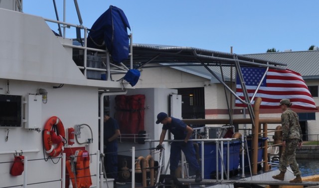 First Lt. Kayla Kight, a surgical nurse with the functional specialty team in the 322nd Civil Affairs Brigade, 9th Mission Support Command, began her voyage on the U.S. Coast Guard Cutter Joseph Gerczak, in order to provide advanced medical support and ensure the health and safety of all crew members while the Coast Guard conducts Hawaiian Island patrol.