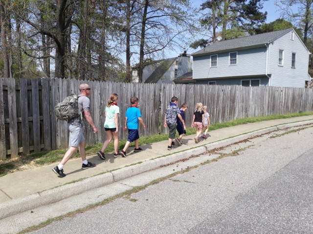 SSG Robby J. Fowler and his children take time to stay active during COVID-19.