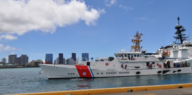 First Lt. Kayla Kight, a surgical nurse with the functional specialty team in the 322nd Civil Affairs Brigade, 9th Mission Support Command, began her voyage on the U.S. Coast Guard Cutter Joseph Gerczak, in order to provide advanced medical support and ensure the health and safety of all crew members while the Coast Guard conducts Hawaiian Island patrol.