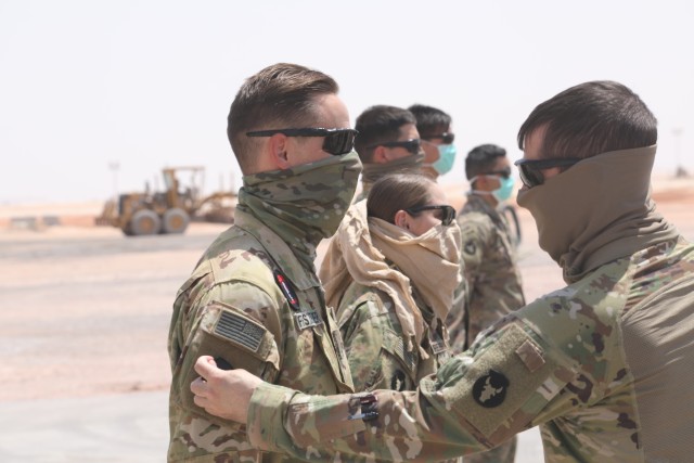 U.S. Army Soldiers assigned to Task Force Javelin were awarded the Shoulder Sleeve Insignia  of the 34th "Red Bull" Infantry Division on July 2, 2020 in the Kingdom of Saudi Arabia. The SSI was awarded to 21 members of TFJ for their service in a...