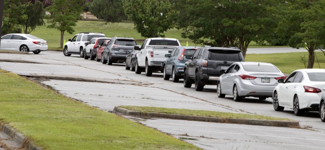 Members of the Fort Jackson community line up for drive through COVID-19 testing July 8 near the Palmetto Falls Water Park on post. Fort Jackson and the Medical University of South Carolina teamed up to provide the testing. Testing will also take...