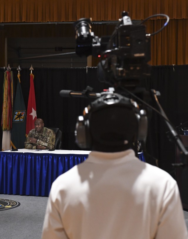 U.S. Army Training Center and Fort Jackson Commander Brig. Gen. Milford ‘Beags’ Beagle Jr., addresses the virtual attendees of the virtual Community Town Hall July 1. During the town hall, representatives from housing, Directorate of Family...