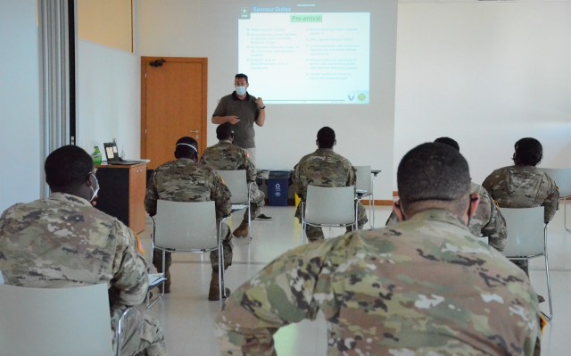 VICENZA - Soldiers from the 386th Movement Control Transportation Detachment and U.S. Army Africa participate in the Total Army Sponsorship Program training session on Caserma Ederle July 8.  TASP provides an opportunity to help Soldiers become...