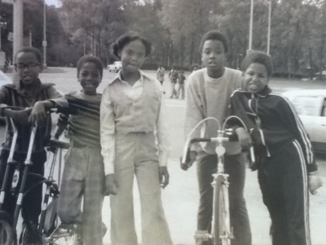 Joel Pean at far left with siblings in Brooklyn, New York. (Courtesy photo)