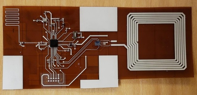 The Army’s concept for Tap and Go wireless authentication is a wearable flexible circuit for the Soldier network. CCDC ARL partnered in the design and fabrication with NextFlex in San Jose, California, integrating knowledge across 60 core funded projects. 