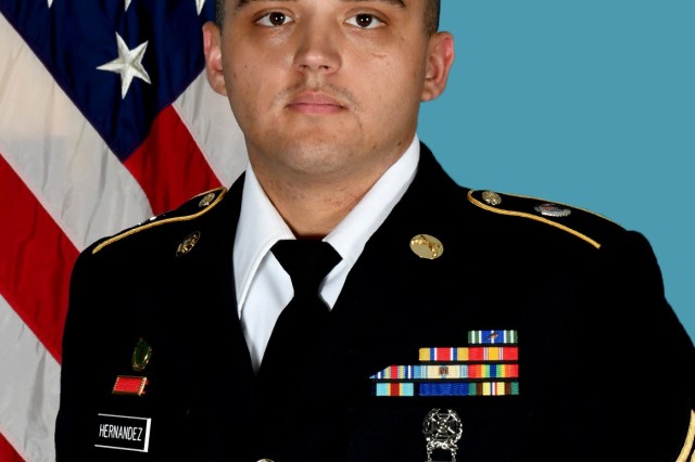 Cpl. Jackie Hernandez, military police officer, Corpus Christi Army Depot, Texas.
