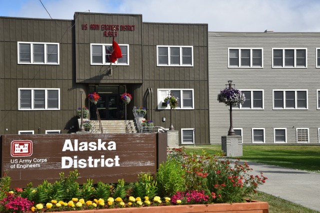 Workers completed the front of the Alaska District’s headquarters at the end of June. The first exterior update since the late 1970’s features an “adaptive shade” for the main color, a “creamy” trim around the windows, an “enduring...