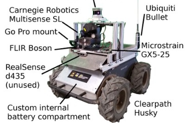 Researchers use a Clearpath Husky robot to collect data for the Tunnel Circuit datasets. 