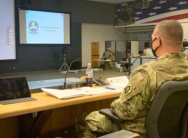 U.S. Army North hosts mission partners during the 2020 ARNORTH Hurricane Rehearsal of Concept Drill, held at Joint Base San Antonio – Fort Sam Houston both in-person and virtually, July 9. The event included more than 250 leaders from federal, state, U.S. territories and the military, to discuss their respective courses of action in the event of a hurricane response. The Rehearsal of Concept drill was organized by U.S. Army North, the Army component of U.S. Northern Command, as part of its mission to support civil authorities during disasters as well as synchronize active duty military support efforts with federal, state, territorial and local partners to ensure seamless support in a hurricane response event. (U.S. Army photo by SGM Faith Laughter)