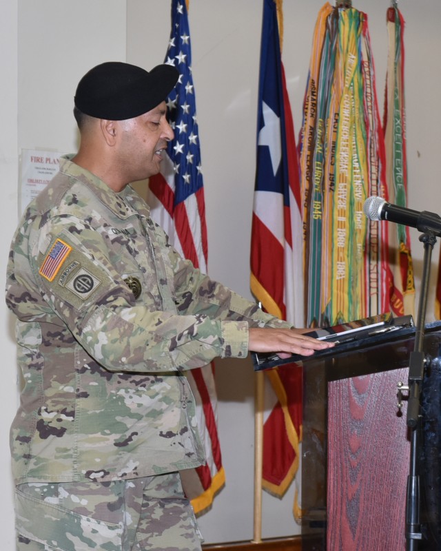 U.S. Army Garrison Fort Buchanan welcomed its 10th Command Sergeant Major during a virtual and live streamed, Change of Responsibility Ceremony held at the Maj. Gen. Félix A. Santoni Reserve Center in Fort Buchanan, July 14, 2020. Outgoing Fort...
