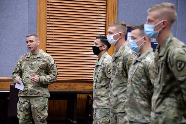 Combined Arms Center Command Sgt. Maj. Eric Dostie shares the events that CAC and Fort Leavenworth NCO and Soldier of the Year contenders Sgt. Bryan Jacobo, 15th Military Police Brigade; Sgt. Damon Trace, 165th MP Company, 705th MP Battalion...