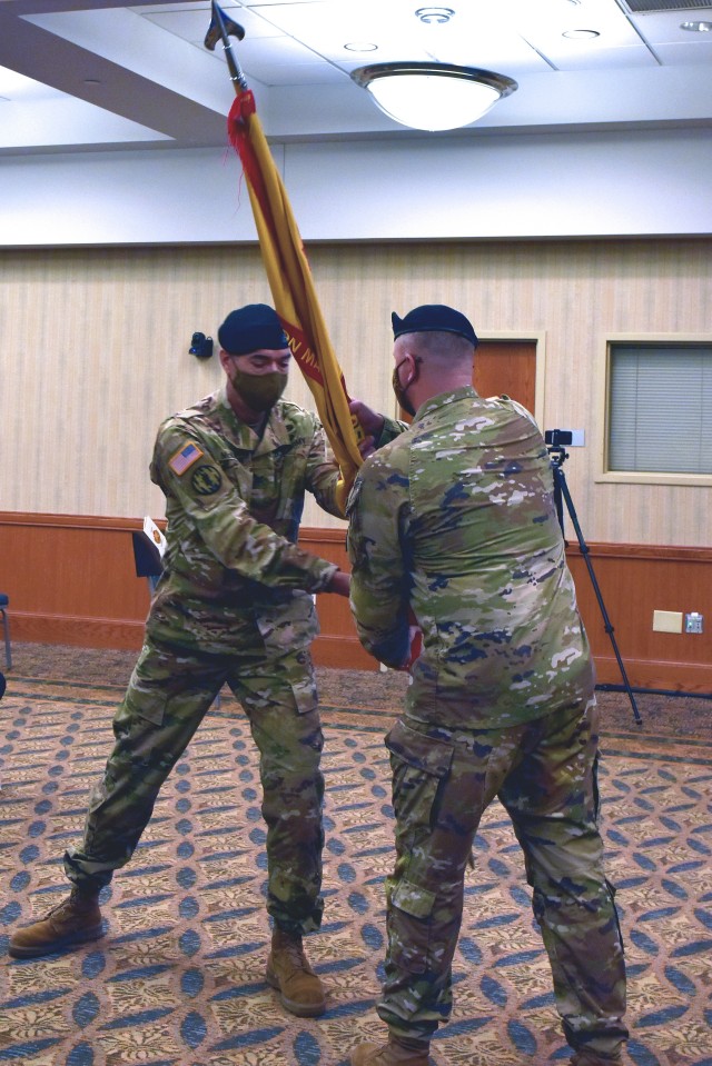 On July 16, 2020, U.S. Army Garrison Fort Riley hosted a change of command ceremony between Col. Stephen Shrader and Col. William B. McKannay.  
McKannay passes the garrison colors to Command Sgt. Maj. Timothy Speichert, garrison Command Sgt. Major. The passing of the colors is the symbolic first official action of a new commander. Historically, the command sergeant major serves as the keeper of the colors.