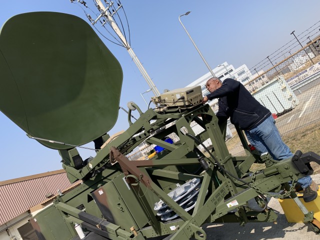 Tobyhanna Army Depot personnel repair a variety of Army systems, including the Satellite Transportable Terminals pictured, while assigned to the Depot Maintenance Forward (DMF)-Korea location. DMF is a U.S. Communications-Electronics Command initiative providing forward repair expertise of targeted tactical communications equipment.  (U.S. Army photo)