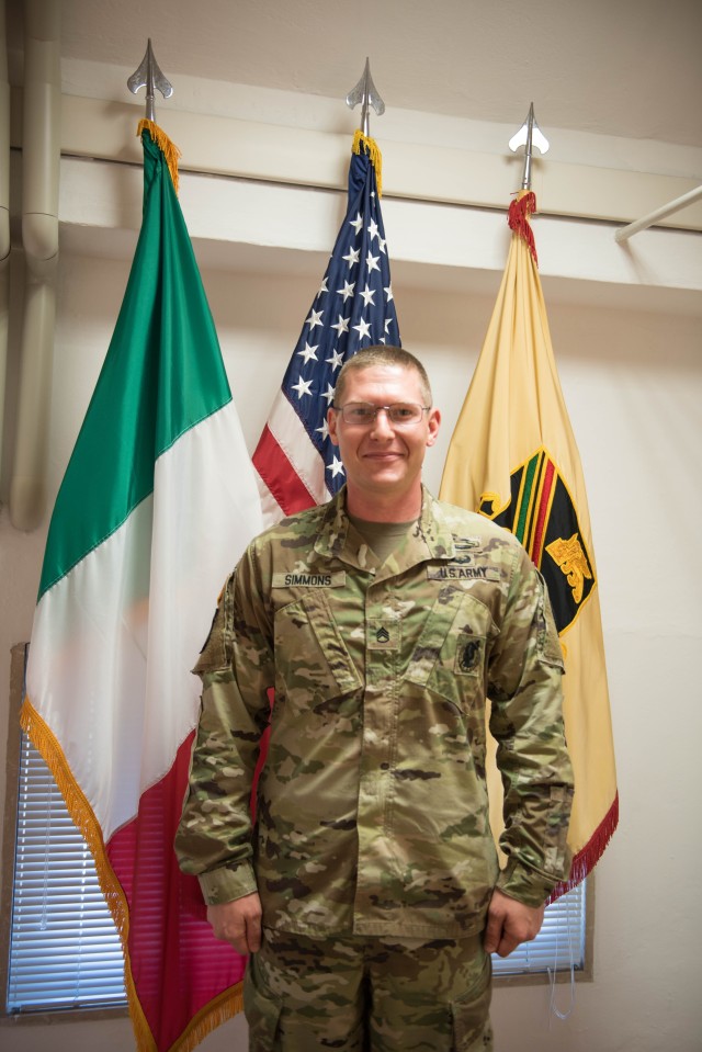 Staff Sgt. Jason A. Simmons, a Vicenza-based noncommissioned officer with the 414th Contract Supporting Brigade headquartered on Caserma Ederle, was selected to be the representative of Army Materiel Command for the Department of the Army Best Warrior Competition Oct. 1-15.