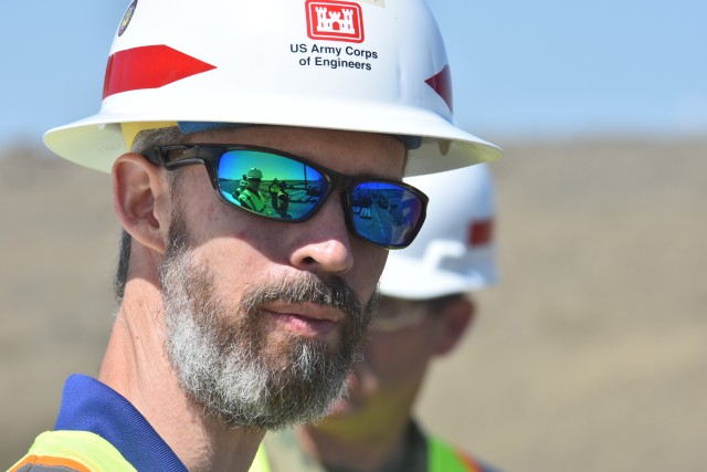 Chris Bowen, St. Paul District construction chief, observes construction activities at the diversion inlet site near Horace, North Dakota, June 11. The Corps of Engineers, St. Paul District, is working in partnership with the cities of Fargo,...