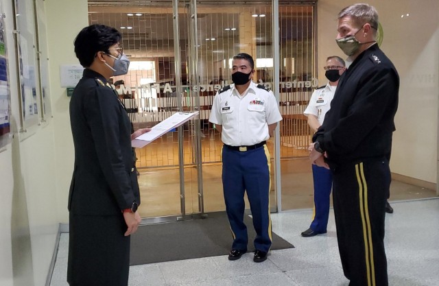 Army Chief of Staff Gen. James C. McConville, right, visits the Armed Forces Research Institute of Medical Sciences in Bangkok, Thailand, July 8, 2020. U.S. and Thai scientists have worked together at the institute to fight diseases, including...