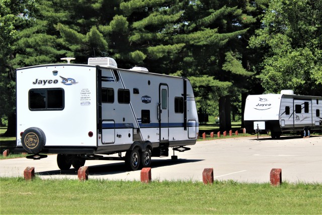 Campers available to rent are shown June 25, 2020, at Pine View Campground at Fort McCoy, Wis. Open year-round, Pine View Campground is part of Pine View Recreation Area. This area also includes Whitetail Ridge and Sportsman’s Range. The...