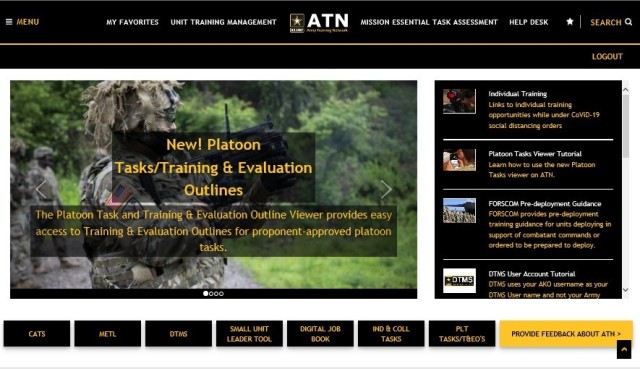 The Platoon Task and Training & Evaluation Outline Viewer