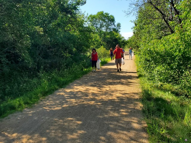 Members of the Fort McCoy Sgt. Audie Murphy Club Chapter, their family members, and others from Fort McCoy, Wis., participate in a one-hour cleanup effort July 16, 2020, along the Elroy-Sparta Bike Trail in Sparta, Wis. More than 30 people...