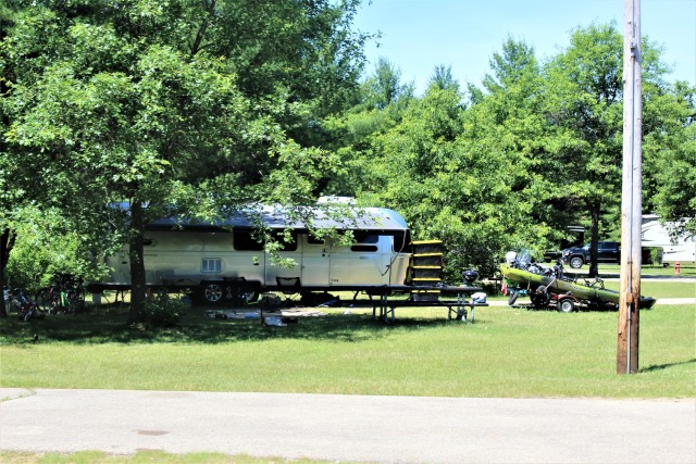 A camper is shown June 25, 2020, at Pine View Campground at Fort McCoy, Wis. Open year-round, Pine View Campground is part of Pine View Recreation Area. This area also includes Whitetail Ridge and Sportsman’s Range. The campground is nestled in...