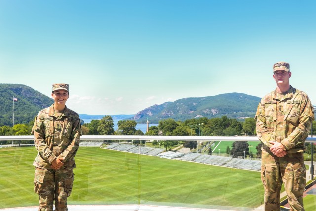 Class of 2021 Cadets Reilly McGinnis, Cadet Leader Development commander, and Reuben Jones, CLD command sergeant major, were task with building their detail from scratch after being switch to it at the last moment.