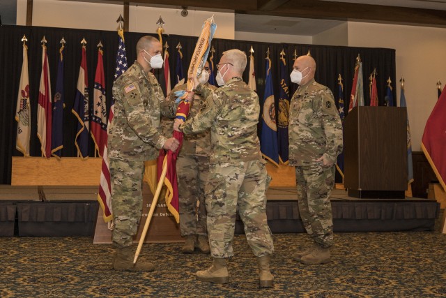 10th Army Air and Missile Defense conduct a change of responsibility ceremony at Ramstein Air Base, Germany on Aug. 6, 2020