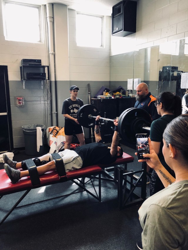 U.S. Army Sgt. Christopher Campos competes in the 2019 Valor Game Southwest in San Antonio, Texas, Sept. 23-26, 2019. The event is an adaptive sports competition for wounded, injured, or ill veterans and service members. (U.S. Army photo by Sgt....