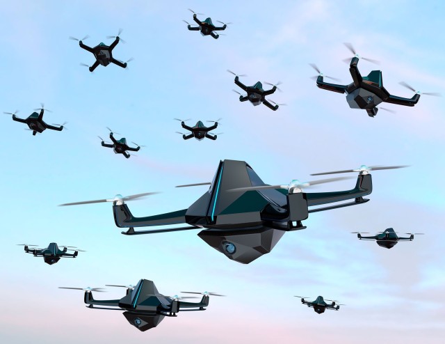 [Artist&#39;s Concept] Army researchers develop a reinforcement learning approach called Hierarchical Reinforcement Learning that will allow swarms of unmanned aerial and ground vehicles to optimally accomplish various missions while minimizing performance uncertainty on the battlefield.
