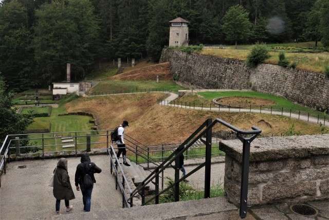 U.S. Army Reserve Soldiers of the 7th Mission Support Command inspect the crematorium grounds at the Flossenbuerg Concentration Camp Memorial as part of a staff ride emphasizing the remembrance of the Holocaust and the U.S. Military’s Code of...