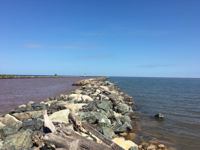 Ontonagon Harbor, Michigan on the south shore of Lake Superior in 2019