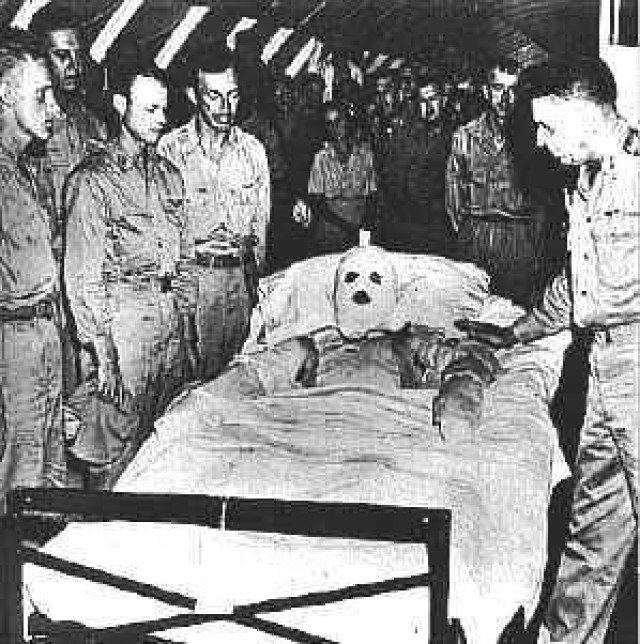 Flight crew of B-29 City of Los Angeles and Red at his Medal of Honor presentation. (Courtesy photo)