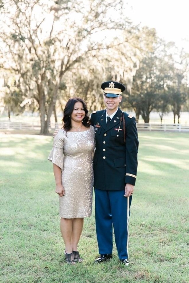 Phary Cottrell and her son 1st. Lt. John Cottrell. Phary Cottrell is a Khmer Rouge survivor who resettled in the United States back in 1981. She went on to earn a college degree, marry and raise three boys.  She now resides in Zephyrhills, Fla.