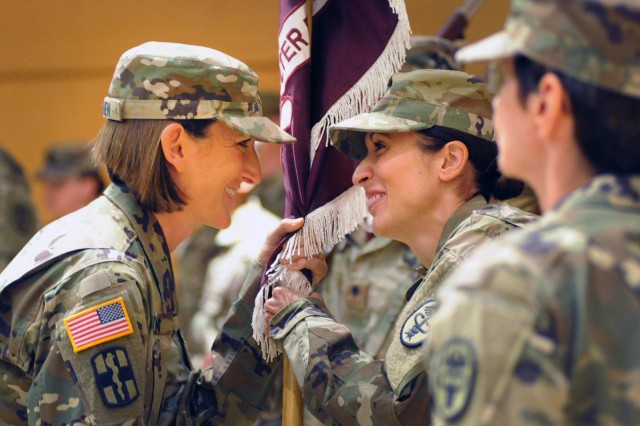 Col. Deydre Teyhen and Command Sgt. Maj. Natasha Santiago assume command and responsibility respectively of WRAIR on August 28, 2018