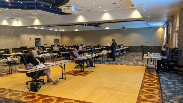 More than 20 Fort Drum civilian employees were certified as equal employment opportunity counselors Aug. 14 after a week of instruction, role-playing exercises and testing. (Photo by Mike Strasser, Fort Drum Garrison Public Affairs)