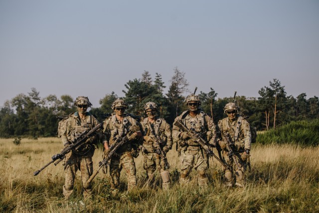 U.S. Army paratroopers assigned to 1st Squadron, 91st Cavalry Regiment, 173rd Airborne Brigade prepare for movement from Grafenwoehr Training Area, Germany to Hohenfels Training Area, Aug. 10, 2020 in preparation for Exercise Saber Junction 20.
...