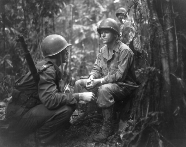 Major Charles Davis (left), 1943.