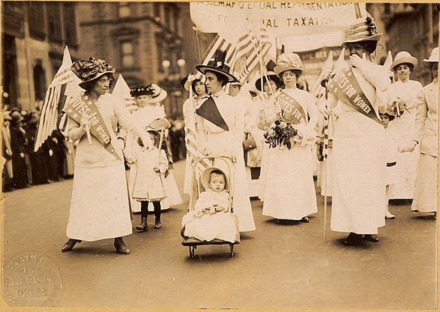 Suffragists, such as those pictured here, marched May 6, 1912, in New York City, spread the message of the need to advance the right to vote to women. Some states allowed women the political franchise earlier, but women were granted the right to...