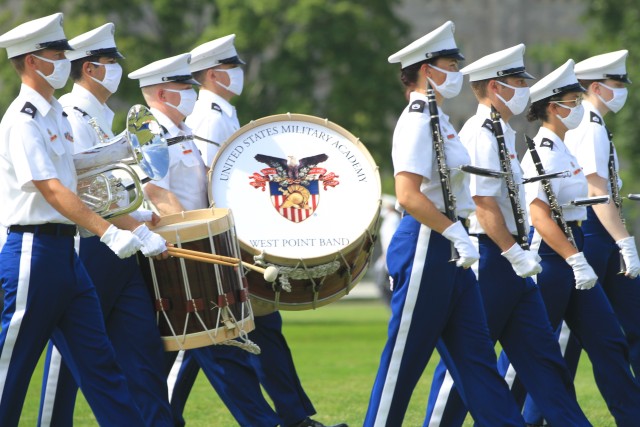 The West Point Band plays music during the Acceptance Day Parade on The Plain Aug. 15.