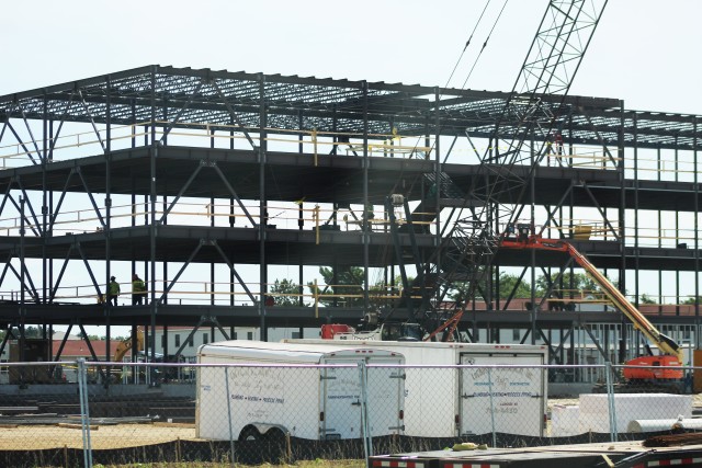 An area of the 1600 block of the cantonment area of the installation is shown Aug. 20, 2020, where a new multi-million dollar barracks is being built at Fort McCoy, Wis. Contractor L.S. Black Constructors was awarded a $20.6 million contract to...