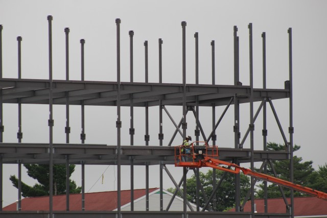 An area of the 1600 block of the cantonment area of the installation is shown July 16, 2020, where a new multi-million dollar barracks is being built at Fort McCoy, Wis. Contractor L.S. Black Constructors was awarded a $20.6 million contract to...