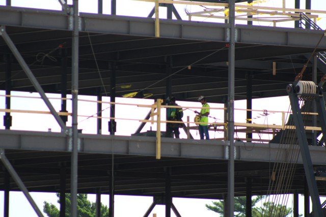 An area of the 1600 block of the cantonment area of the installation is shown Aug. 20, 2020, where a new multi-million dollar barracks is being built at Fort McCoy, Wis. Contractor L.S. Black Constructors was awarded a $20.6 million contract to...