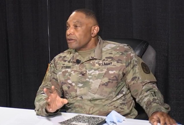 Col. Jeremiah Stubbs, interim Public Health Emergency Officer at Moncrief Army Health Clinic, speaks of the importance of wearing face masks without valves during a virtual town hall Aug. 13.