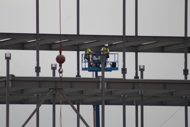 An area of the 1600 block of the cantonment area of the installation is shown July 16, 2020, where a new multi-million dollar barracks is being built at Fort McCoy, Wis. Contractor L.S. Black Constructors was awarded a $20.6 million contract to...