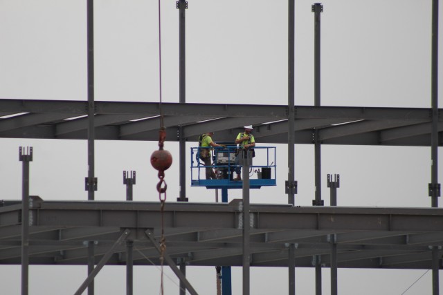 An area of the 1600 block of the cantonment area of the installation is shown July 16, 2020, where a new multi-million dollar barracks is being built at Fort McCoy, Wis. Contractor L.S. Black Constructors was awarded a $20.6 million contract to...
