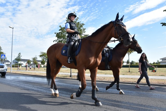 WIESBADEN, Germany - Polizei ride horses during a First Responders Day parade Aug. 21 on Clay Kaserne.